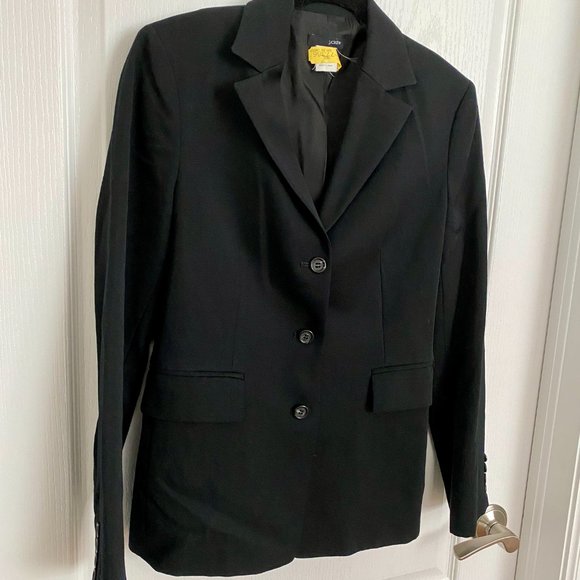 J. Crew 100% Wool Suit Black Blazer and Trousers Size 4 - Picture 7 of 16